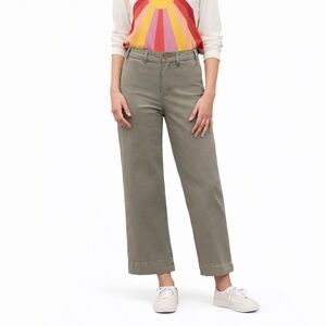 Marine Layer 10 Bridget Crop Wide Leg Pant Green 0111 Dusty Olive woman trouser